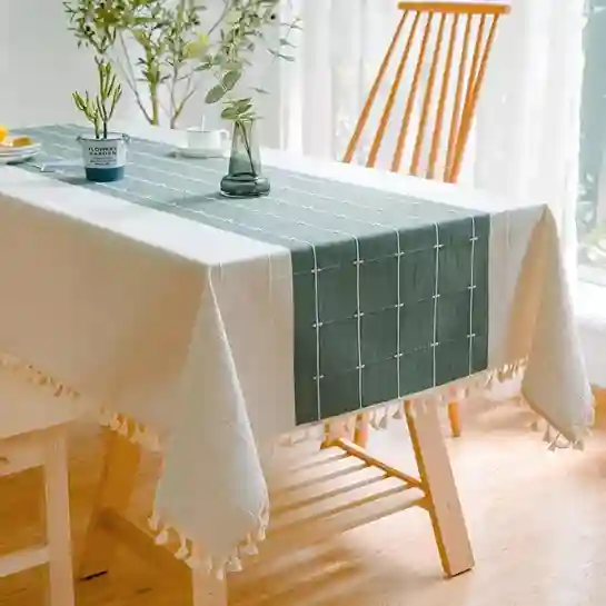 Toalha de mesa xadrez de linho rustica besbesme estilo boho