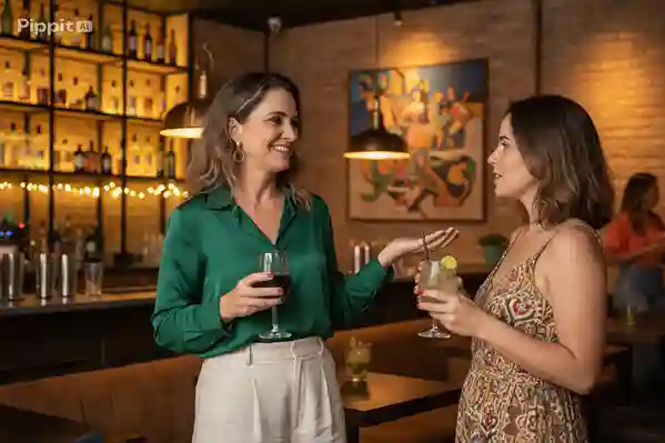 Mulher conversando com outra e aprendendo a Como Fazer Amigas Depois dos 40 Anos descontraidamente https://amigaah.com.br